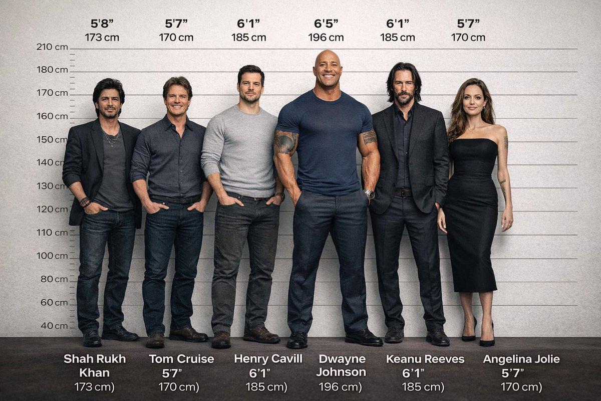 Hollywood actors height ranking lineup