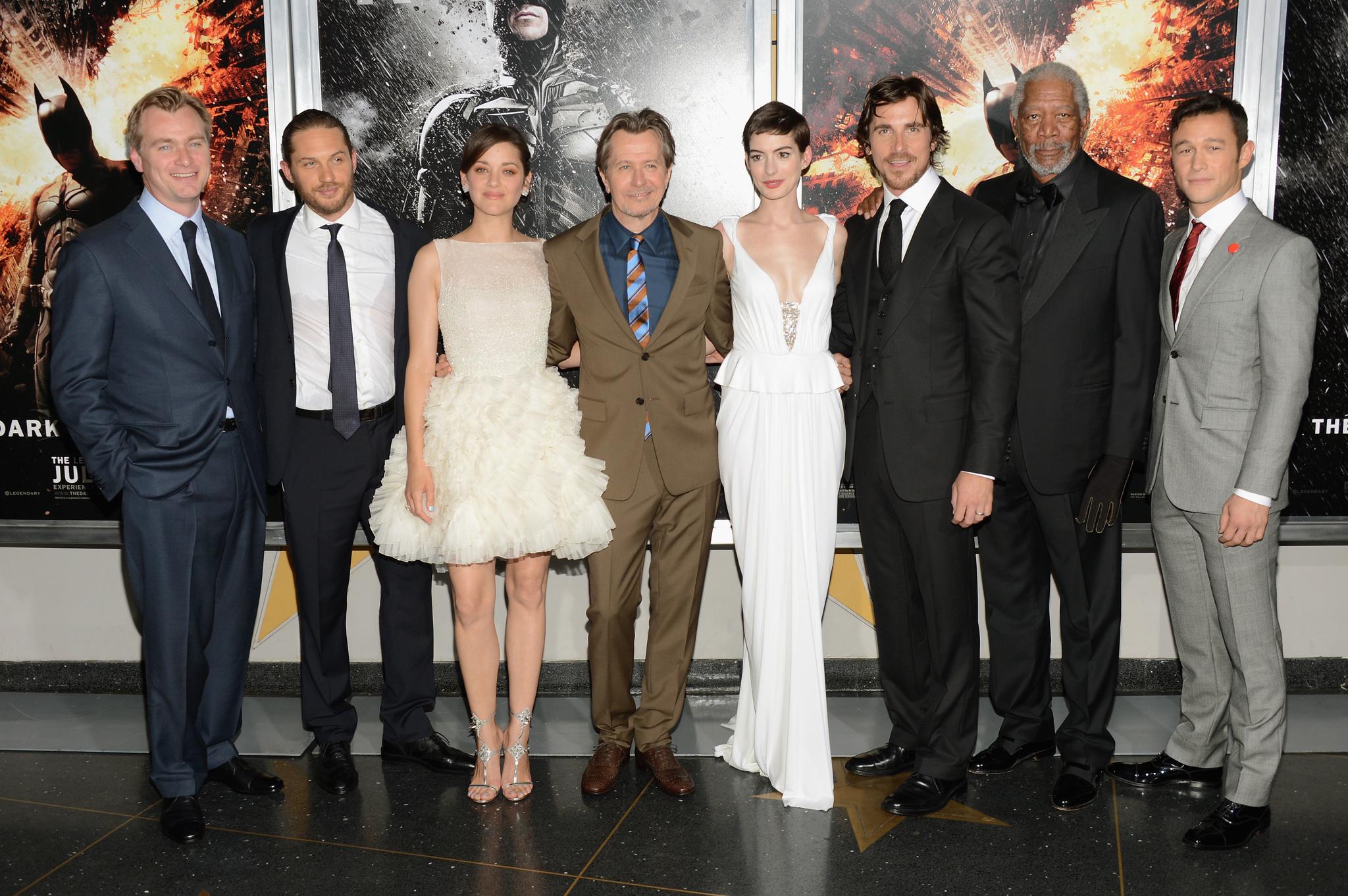 Actors standing beside movie co-stars