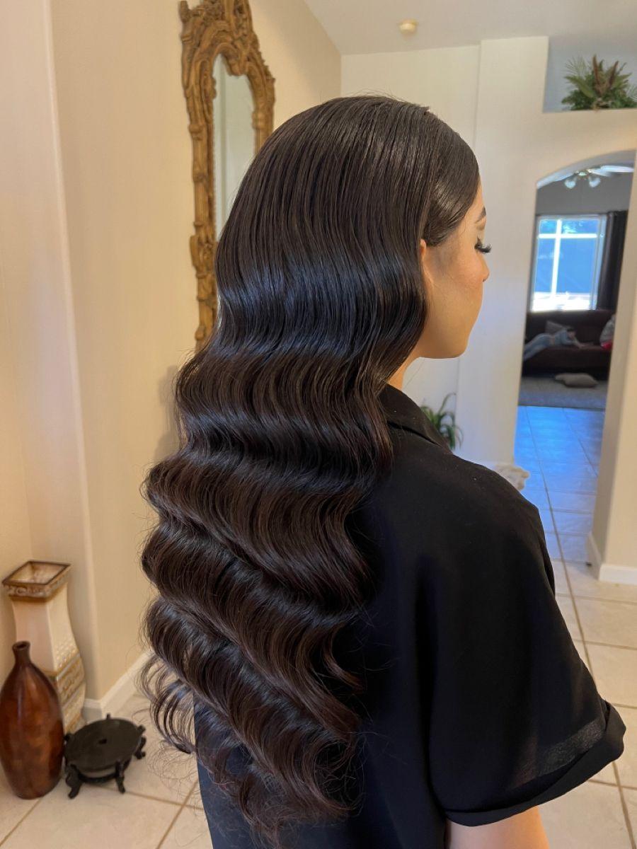 Modern Hollywood waves hairstyle