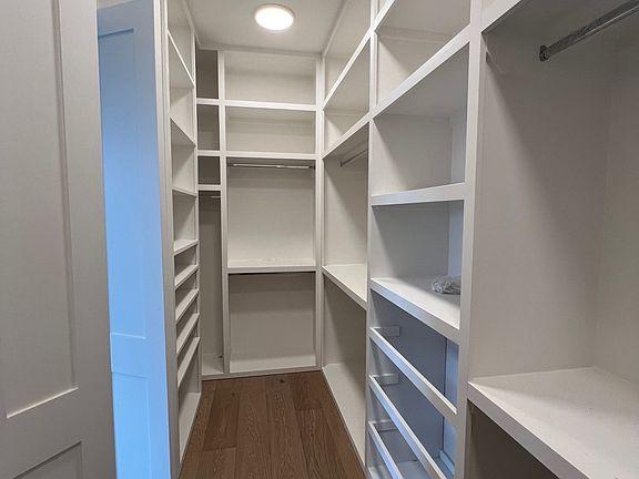 Built-in shelves in small closet
