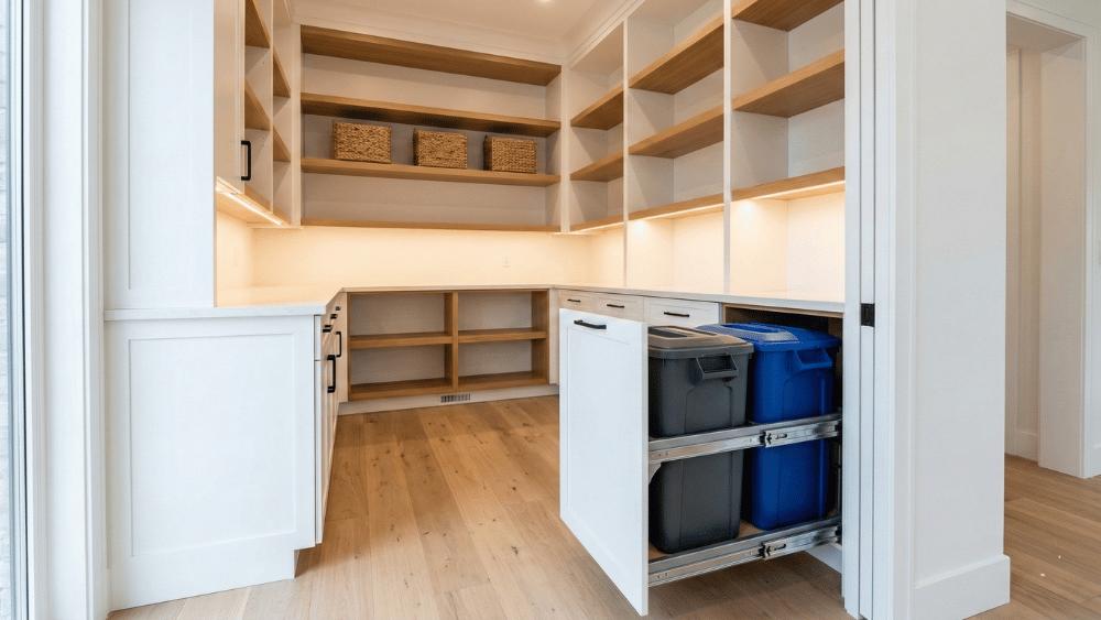 Pull-out bins make deep pantry shelves easier to access