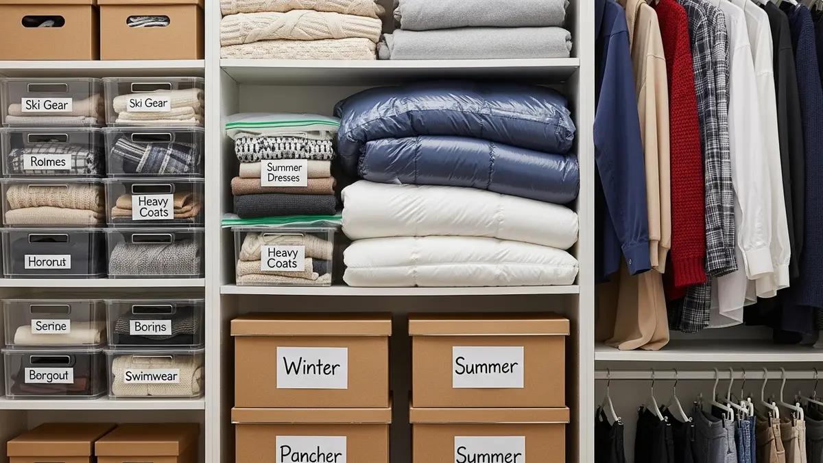 Seasonal clothing storage boxes