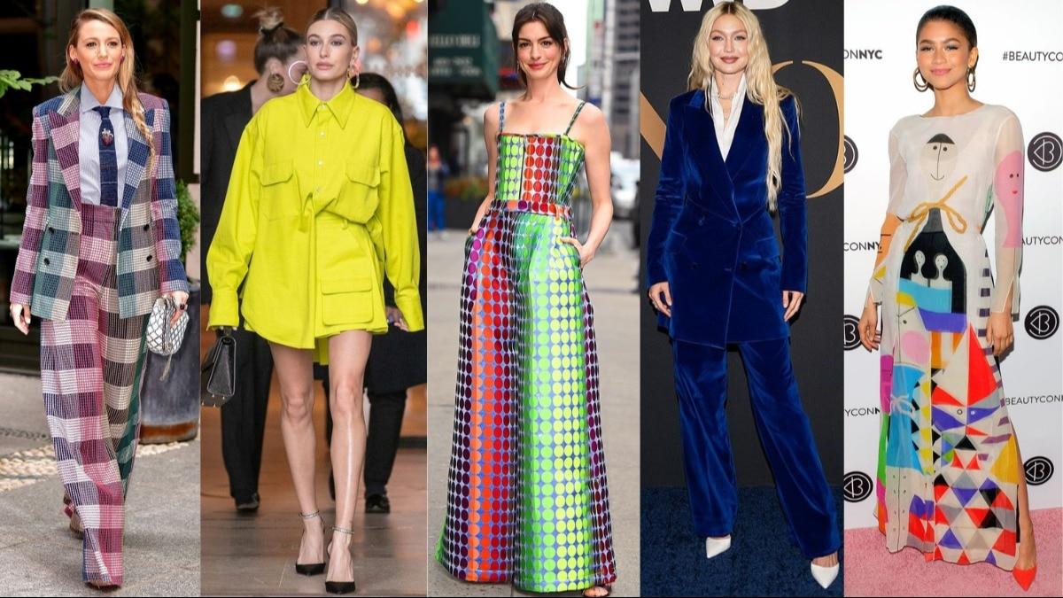 Celebrity bold color fashion outfit