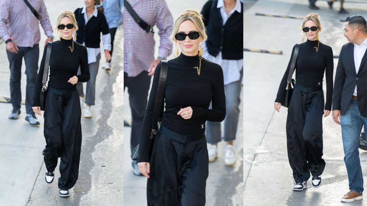 Celebrity monochrome casual fashion look