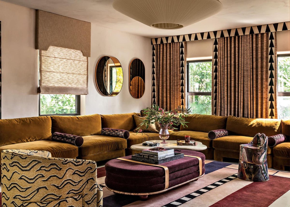 Celebrity living room luxury fabrics