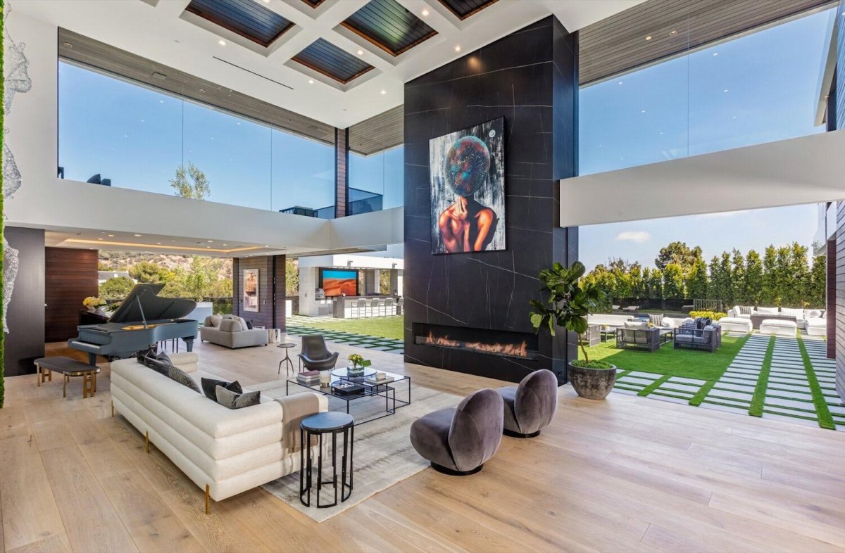 Celebrity mansion open plan living area