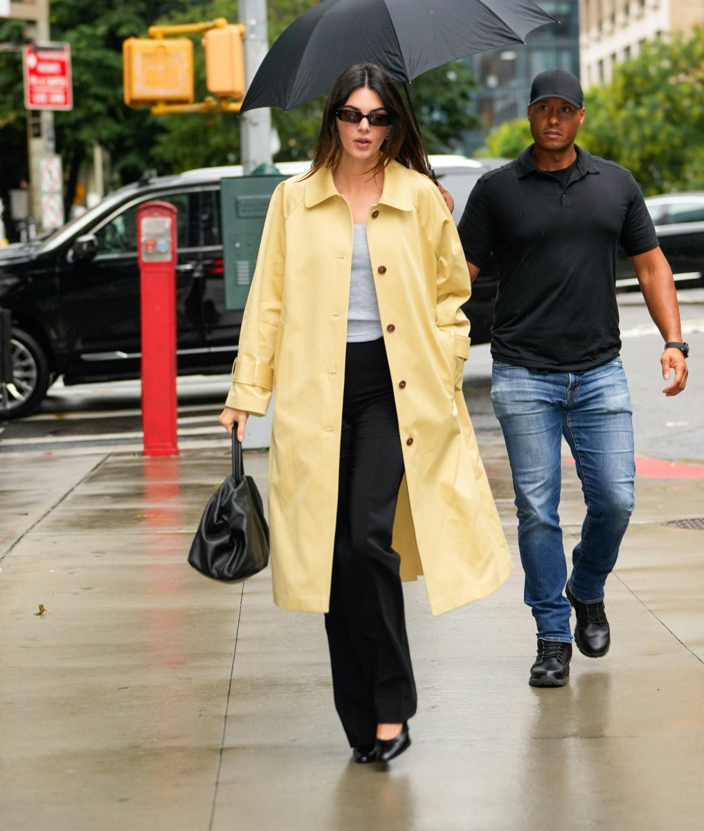 Celebrity trench coat street style
