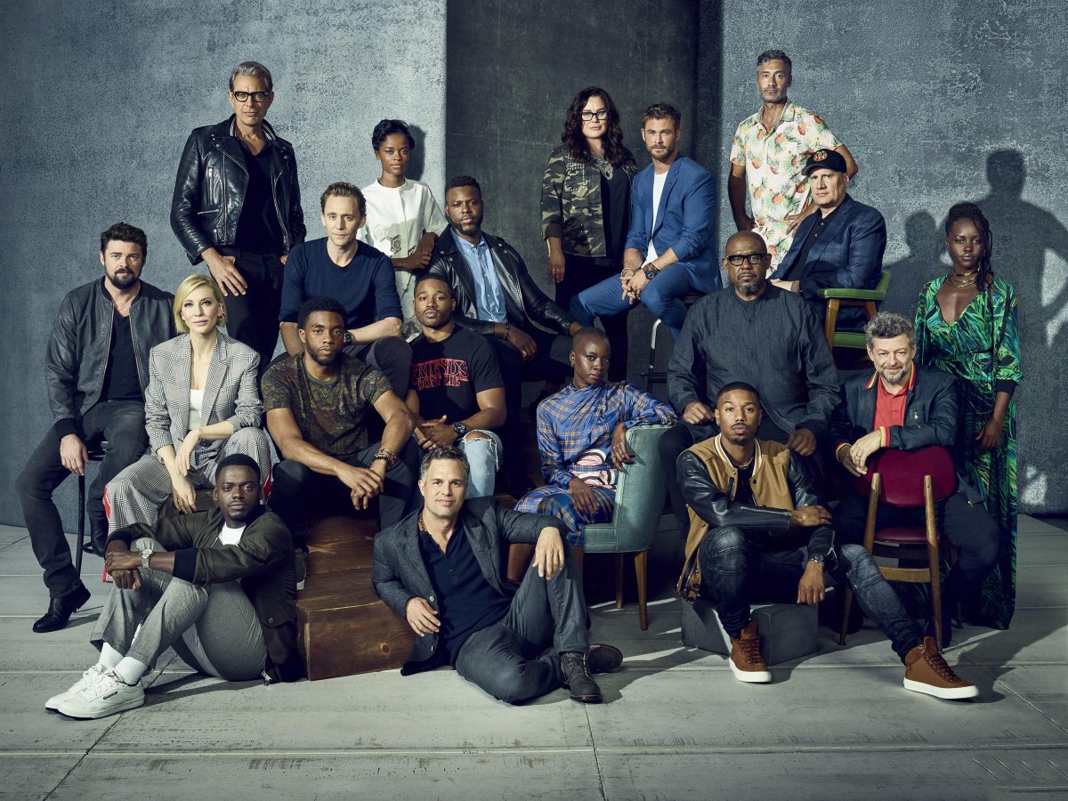 Modern film cast on set