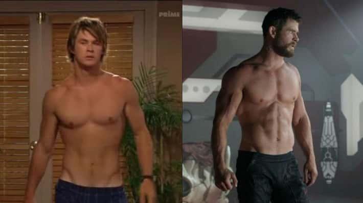 Chris Hemsworth doing Thor preparation training