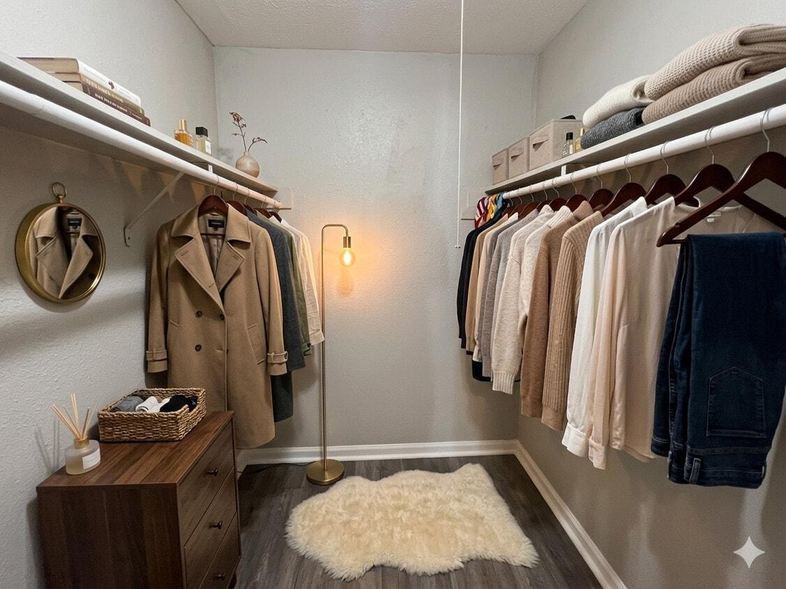 Open clothing display in small closet