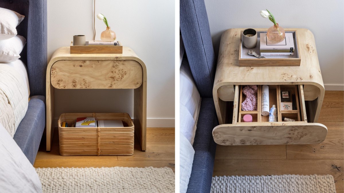 Organized bedside nightstand