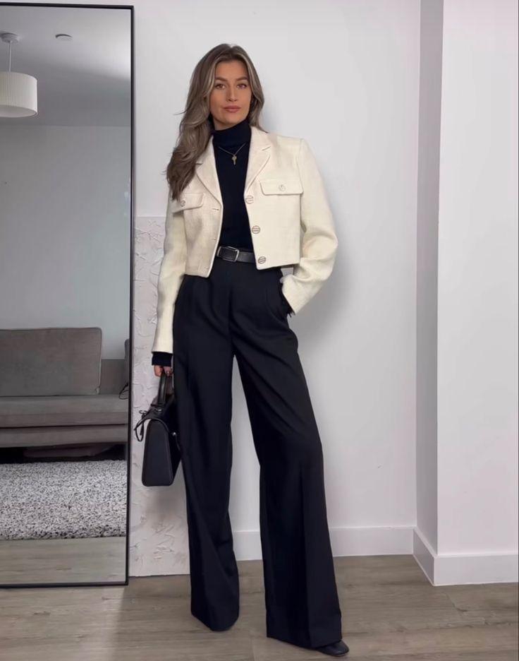 Long torso outfit with high waist styling