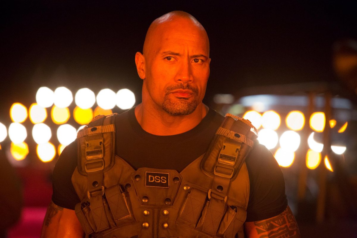 Dwayne Johnson action movie portrait