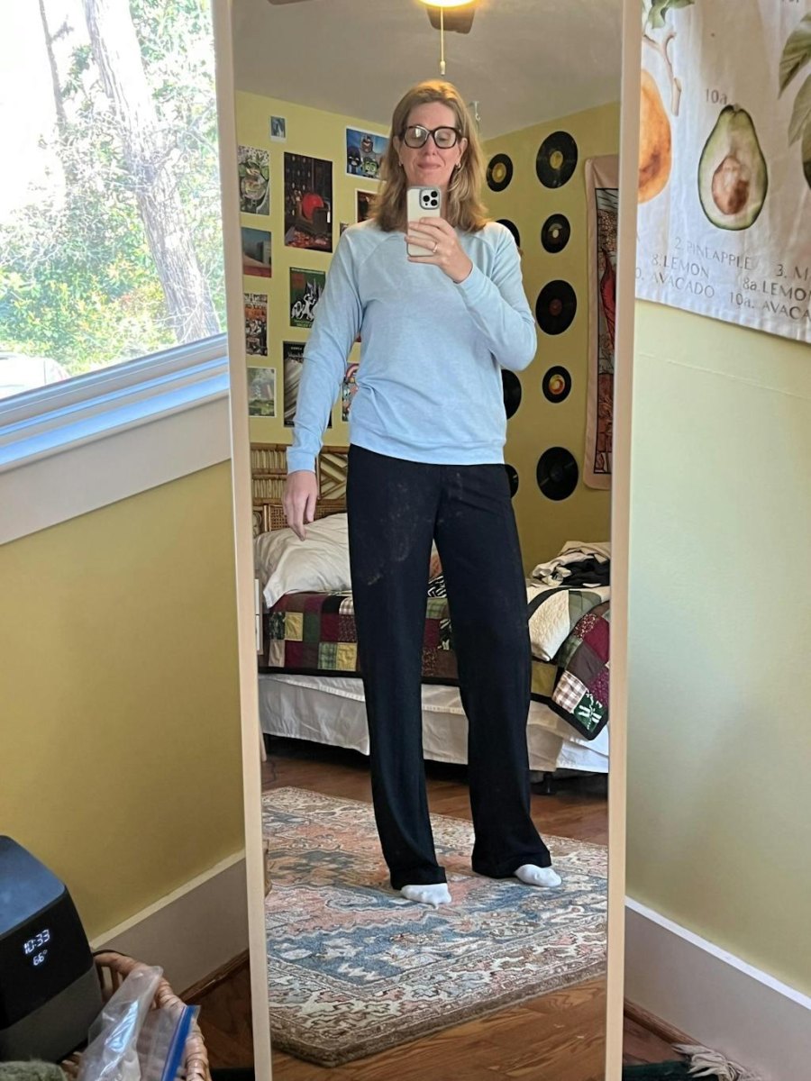 Tall woman navigating everyday spaces