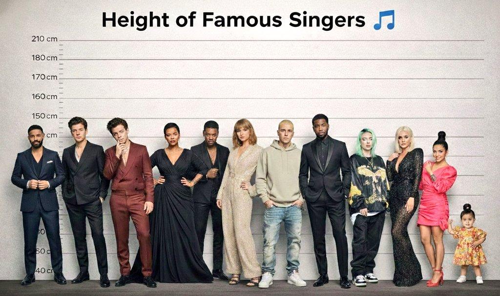 Famous singers height comparison chart