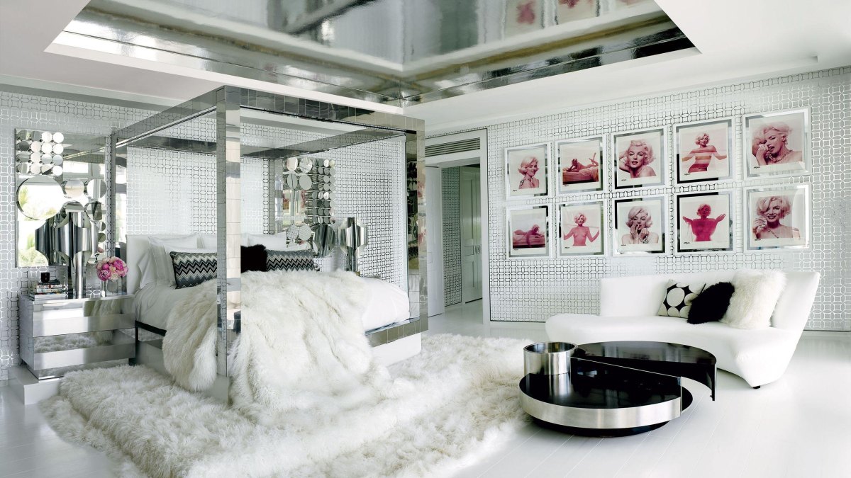 Glamorous celebrity bedroom interior