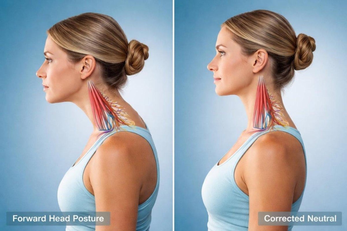 Forward head posture side view