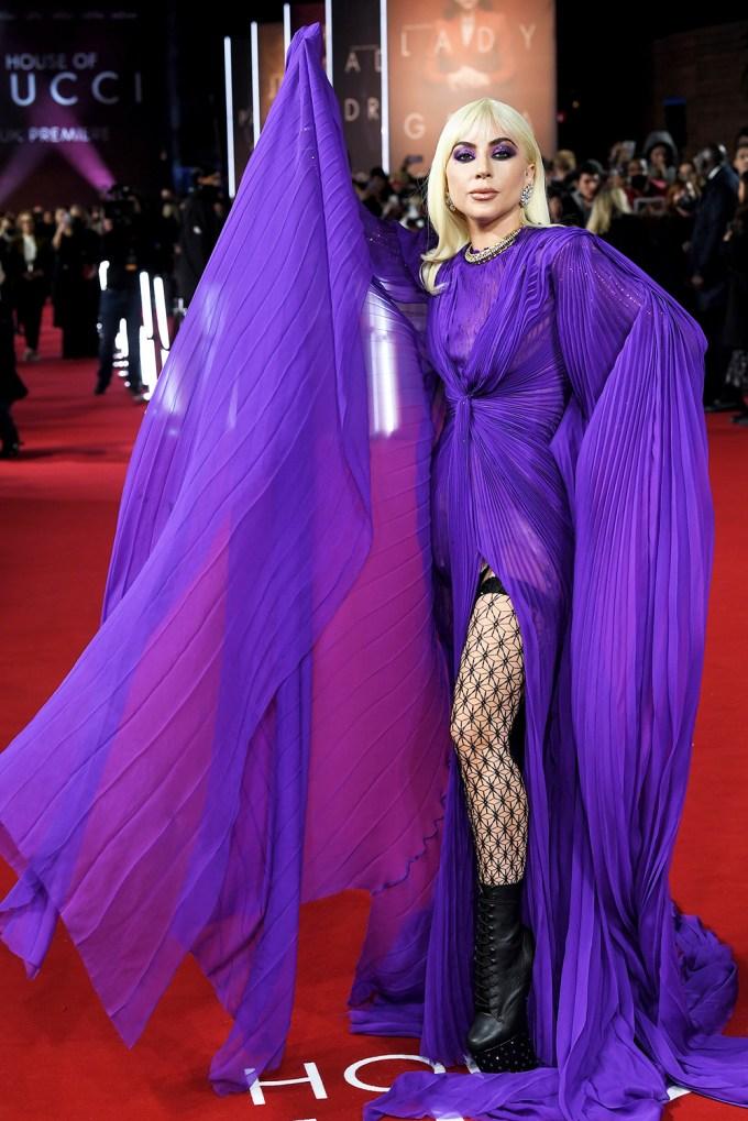 Lady Gaga standing at a public event