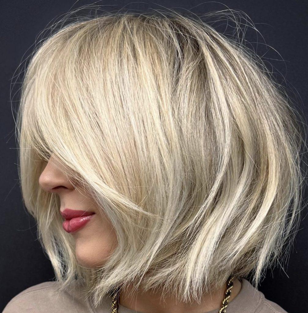 Layered bob haircut for fine hair