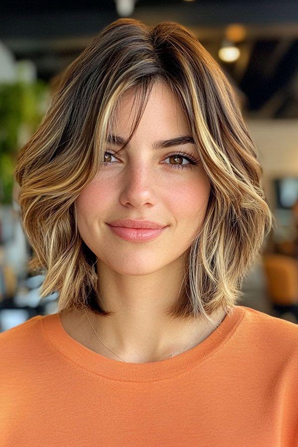 Face framing layered bob haircut