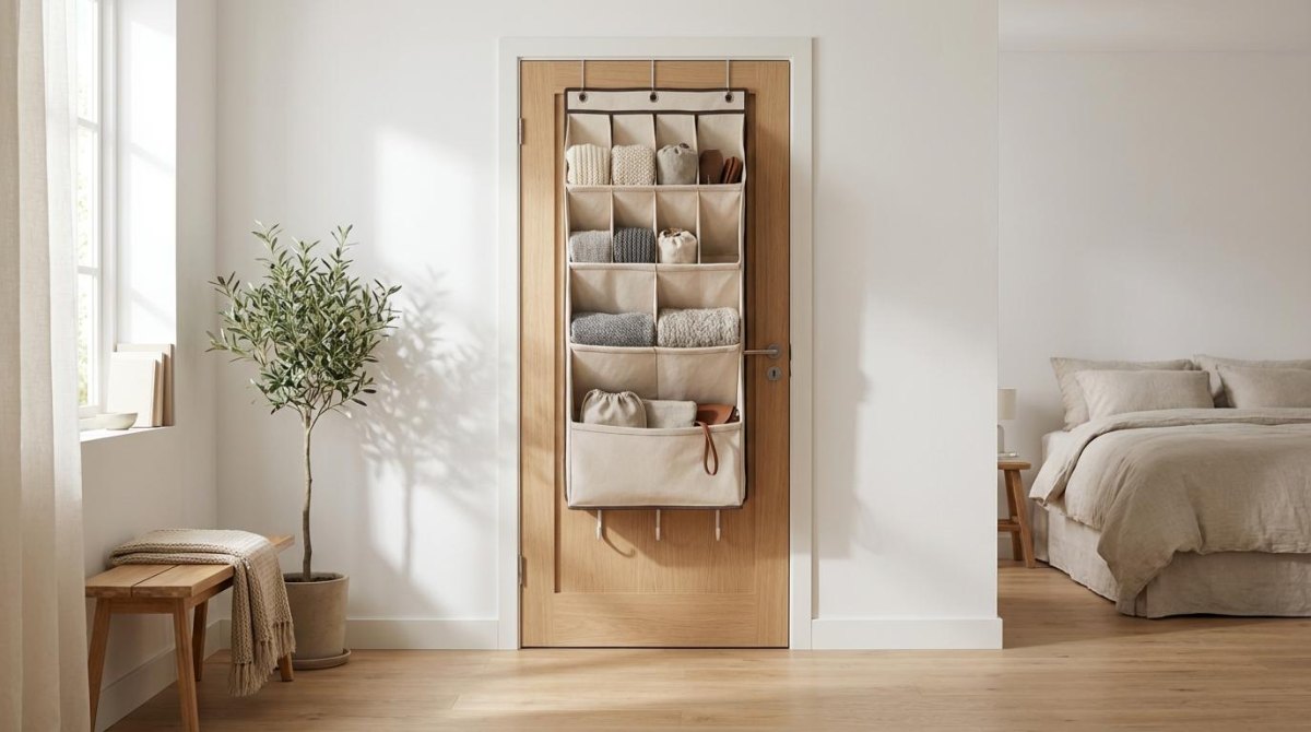 Closet door hanging organizer