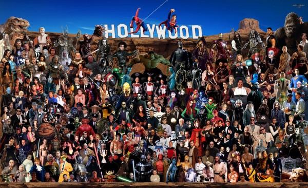 Famous movie characters collage