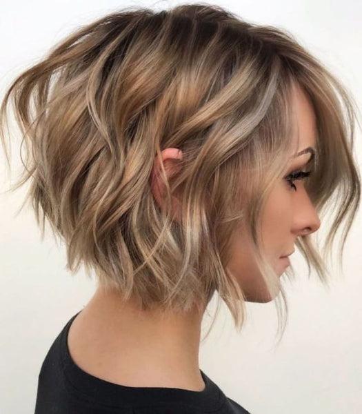 Messy layered bob hairstyle