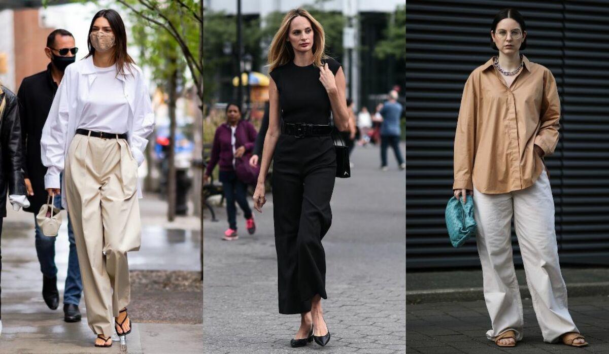 Celebrity minimalist neutral fashion outfit