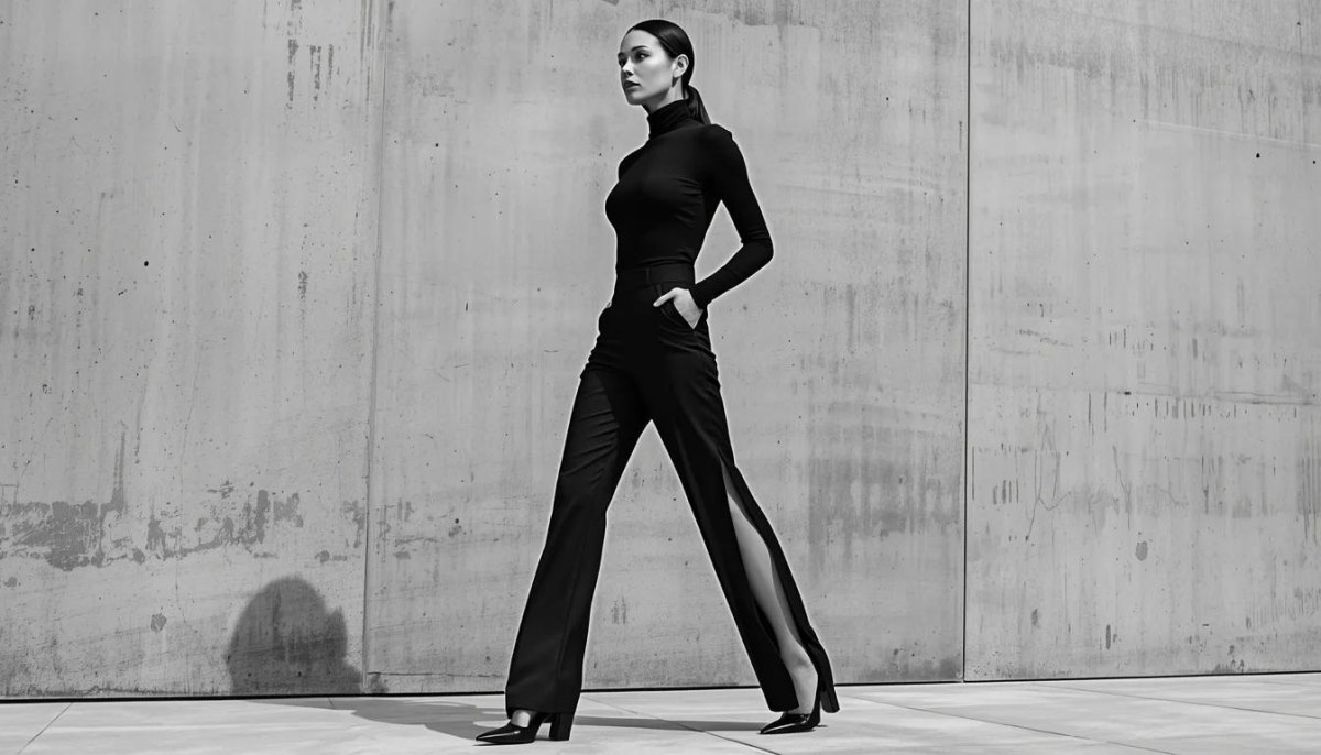 Monochrome fashion silhouette