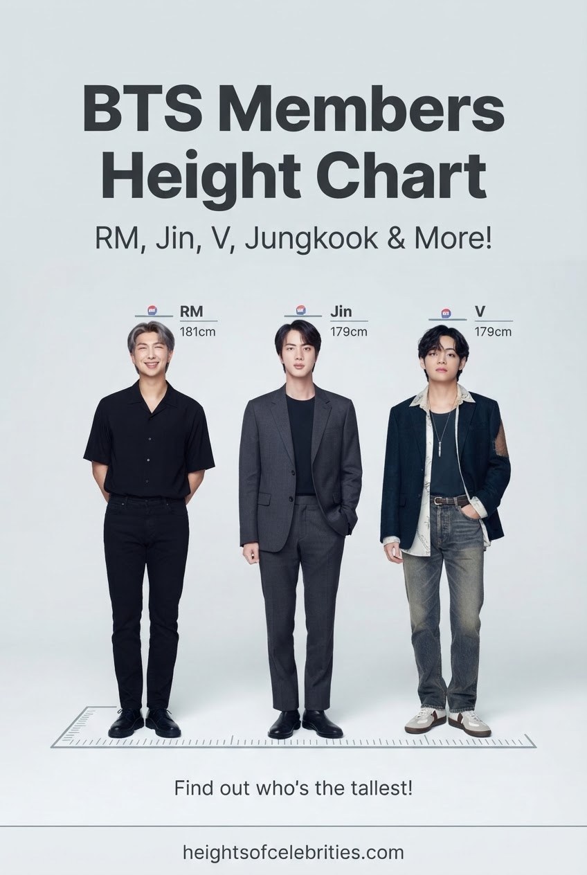 BTS Members Height Chart RM Jin V Jungkook & More