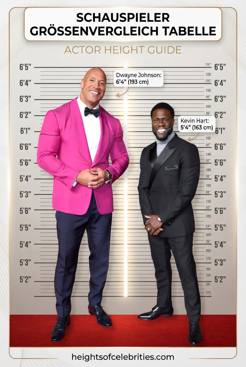 Schauspieler Größenvergleich Tabelle Actor Height Guide
