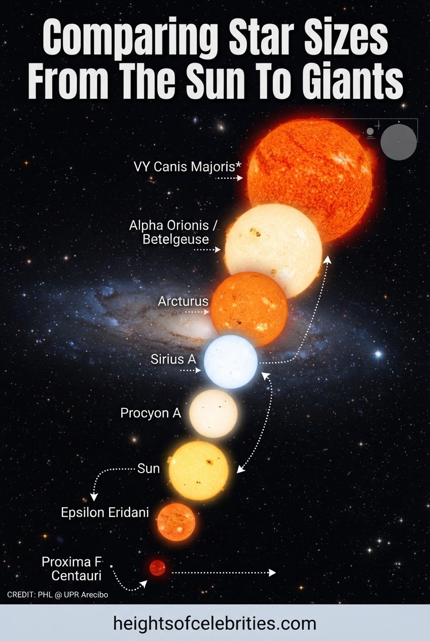 Comparing Star Sizes From The Sun To Giants