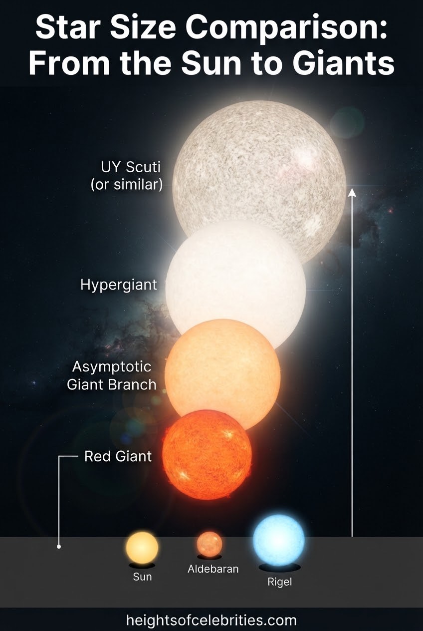 Star Size Comparison: From the Sun to Giants