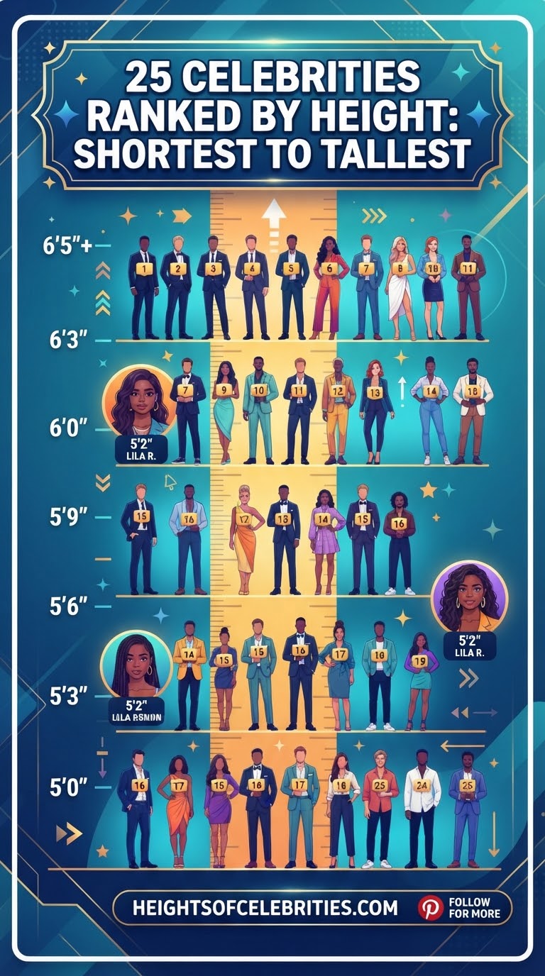 25 Celebrities Ranked by Height: Shortest to Tallest
