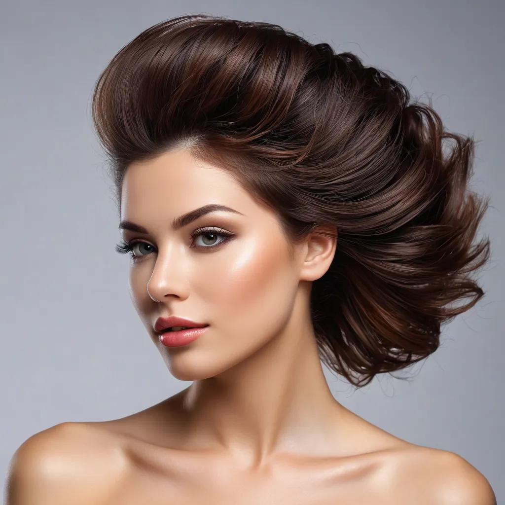 Voluminous hairstyle creating taller look