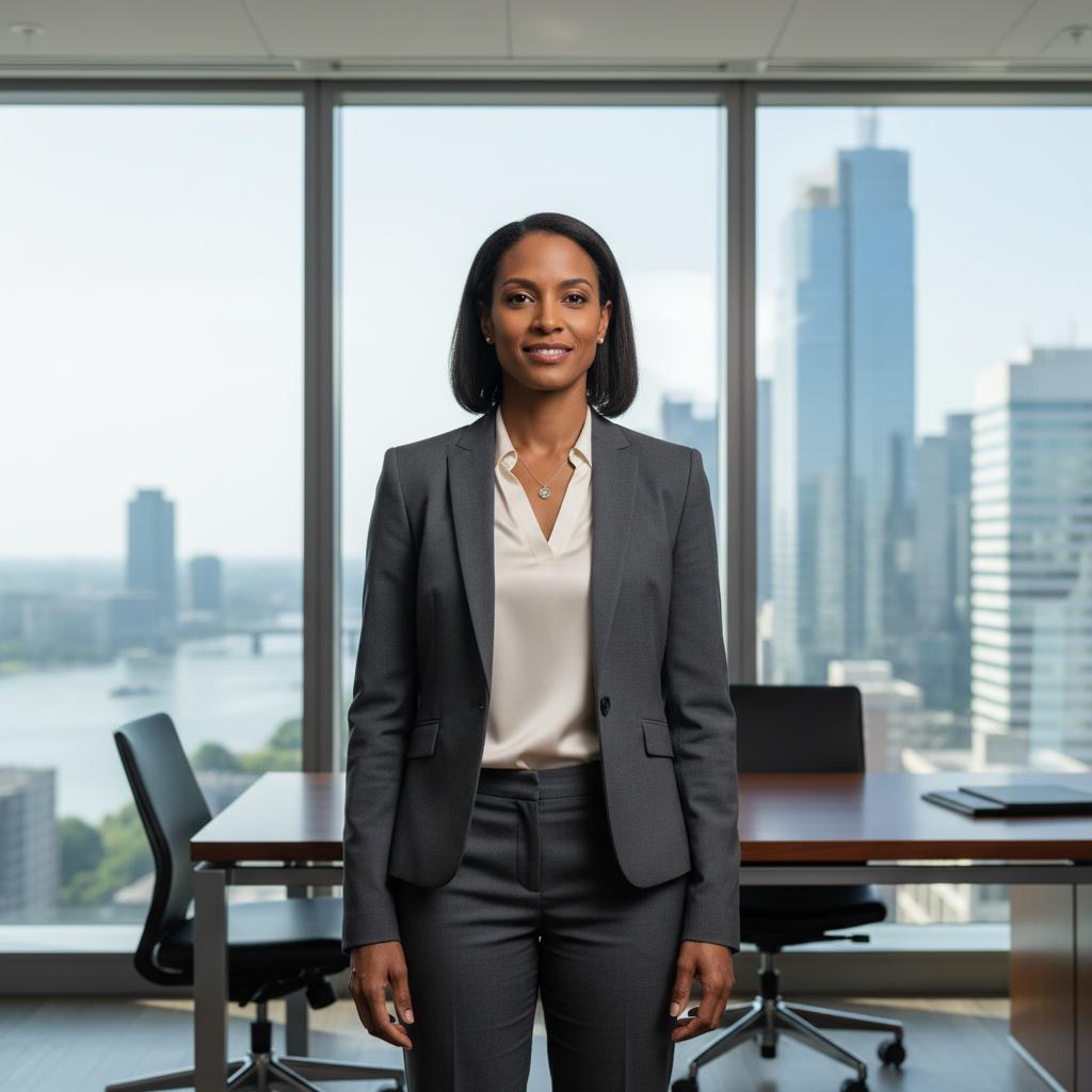 Tall professional woman in office