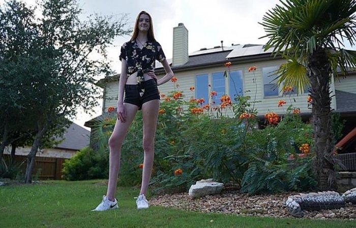 Tall teenage girl growing up outdoors
