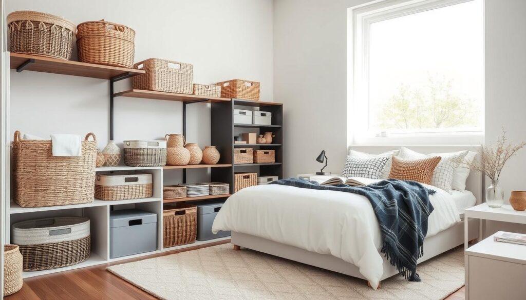 Bedroom storage baskets