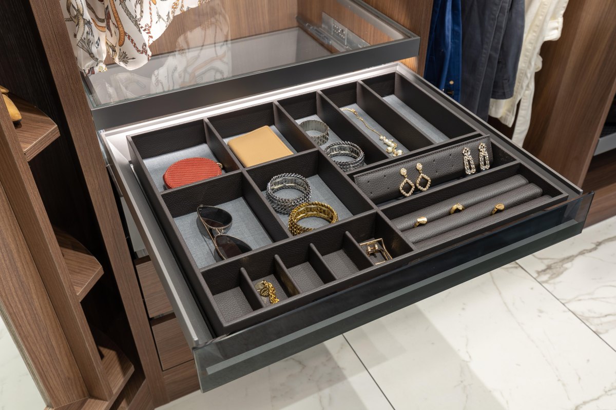 Drawer organizers for closet accessories